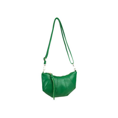 Bolso Bandolera en Piel Italiana con Diseño Medialuna y Tira Bandolera