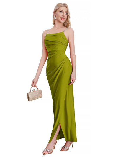 Vestido midi con abertura, moderno y sencillo