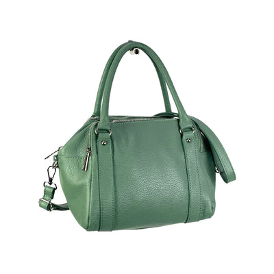 Bolso Bowling De Piel Italiana Con 3 Compartimentos, Cremallera y Gran Calidad