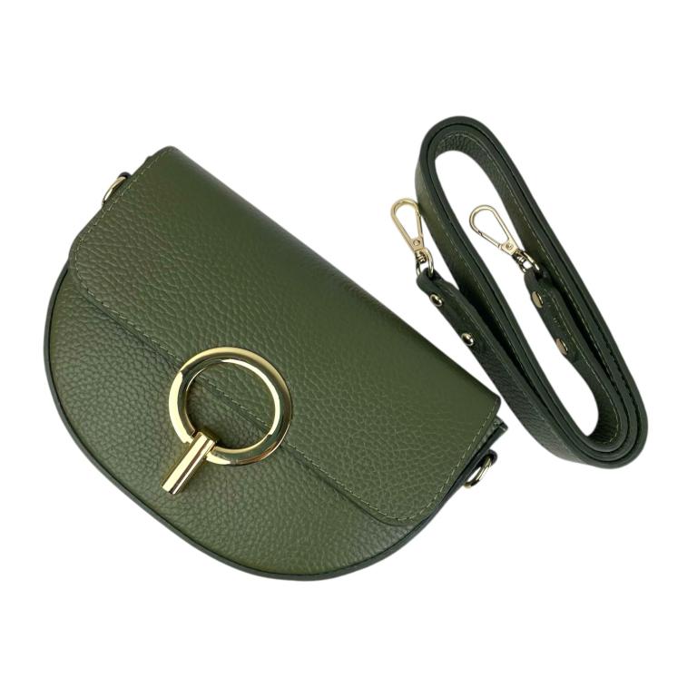 Bolso Bandolera en Piel Italiana con Solapa de Giro y Gran Calidad