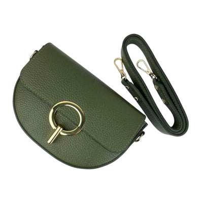 Bolso Bandolera en Piel Italiana con Solapa de Giro y Gran Calidad