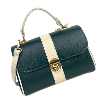 Bolso de Mano en Piel Italiana con 2 Bolsillos de Cremallera
