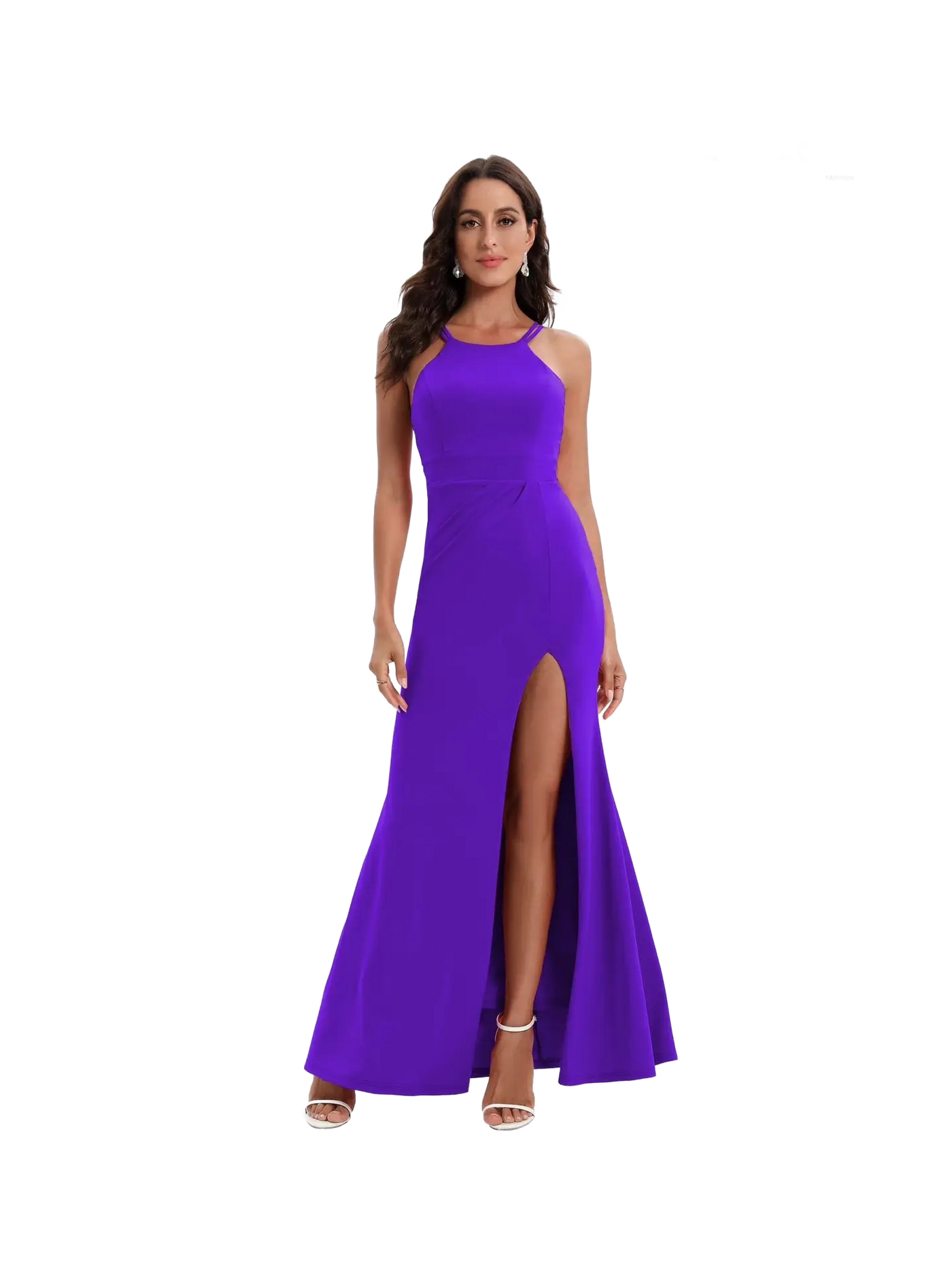 Vestido largo ajustado de escote bandeau