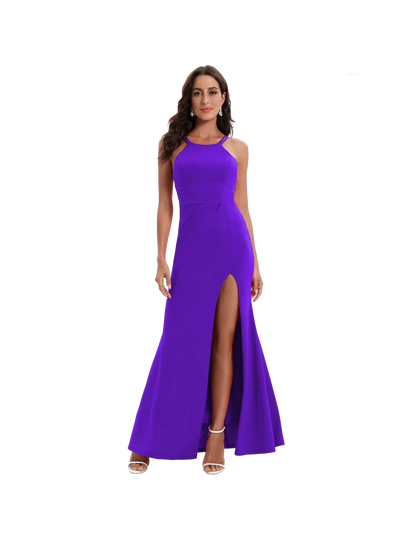 Vestido largo ajustado de escote bandeau