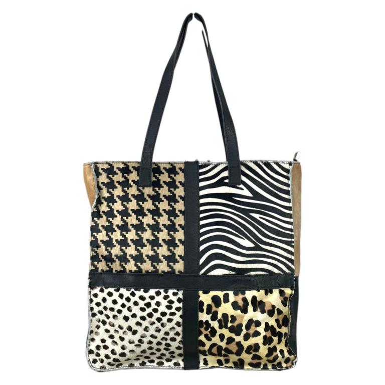 Bolso Shopper de Piel Animal Print con Diseño