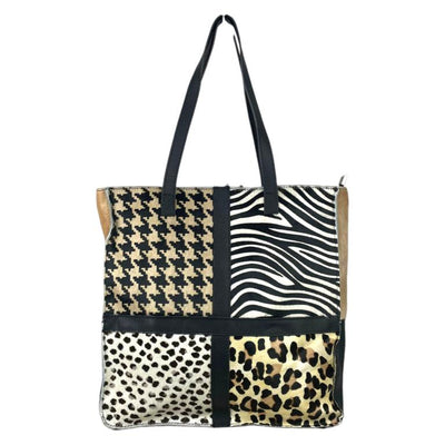 Bolso Shopper de Piel Animal Print con Diseño